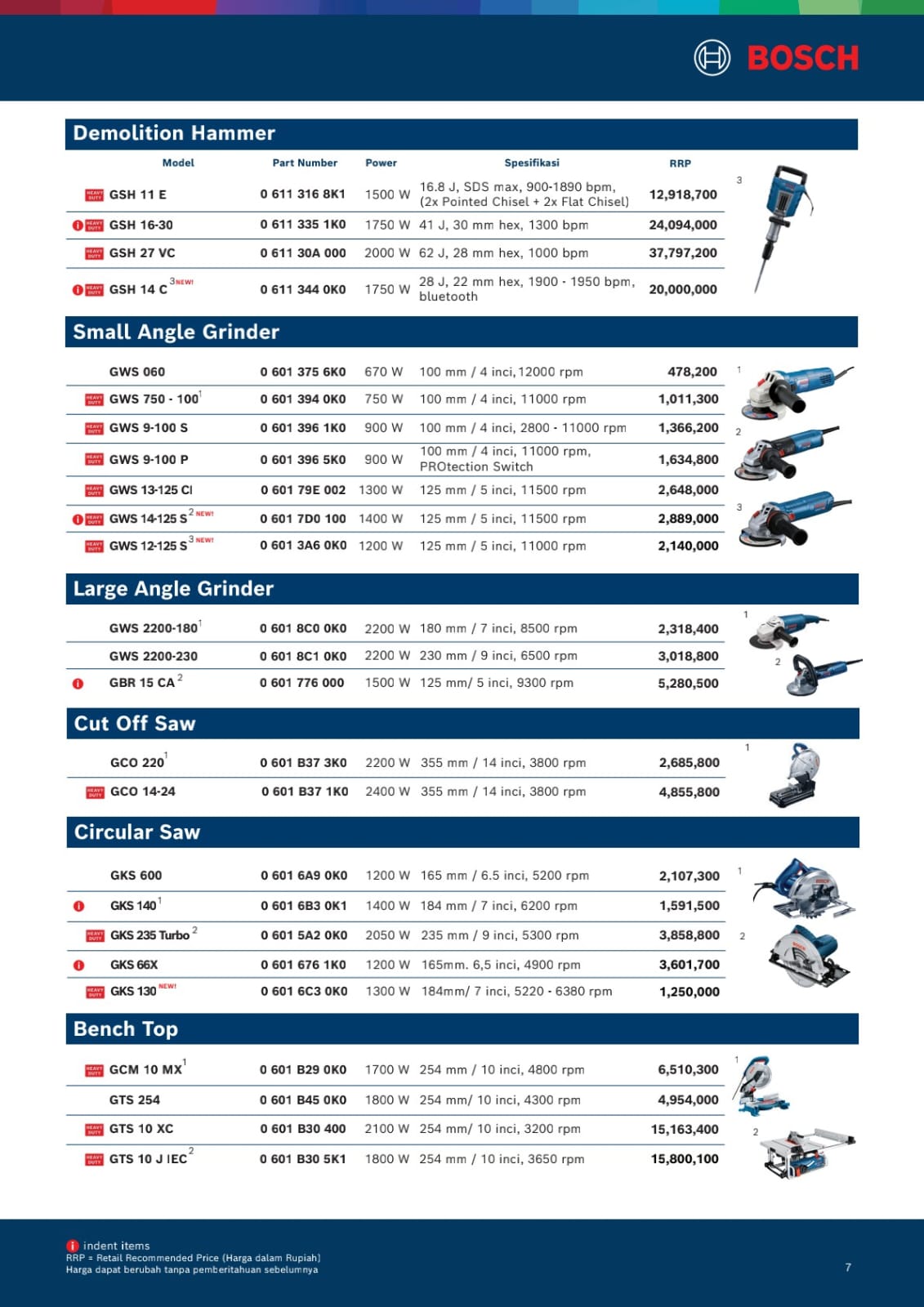 BOSCH MESIN GURINDA ,BOR,IMPACT.CORDLESS,JACK HAMMER  - Gambar 9