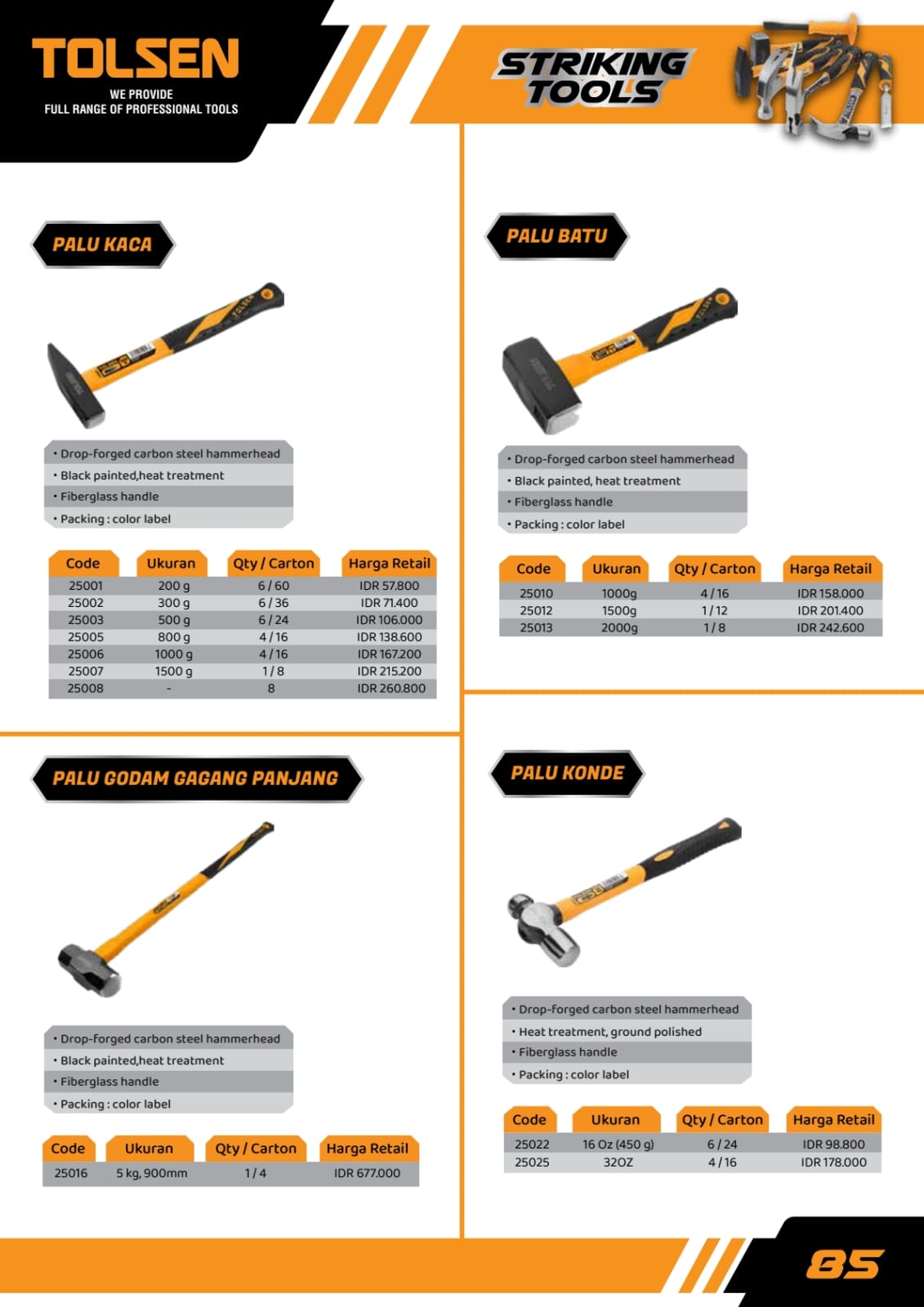 TOLSEN SLEGE GAMMER 2LB.3LB,4LB,6LB,10LB.20LB - Gambar 10
