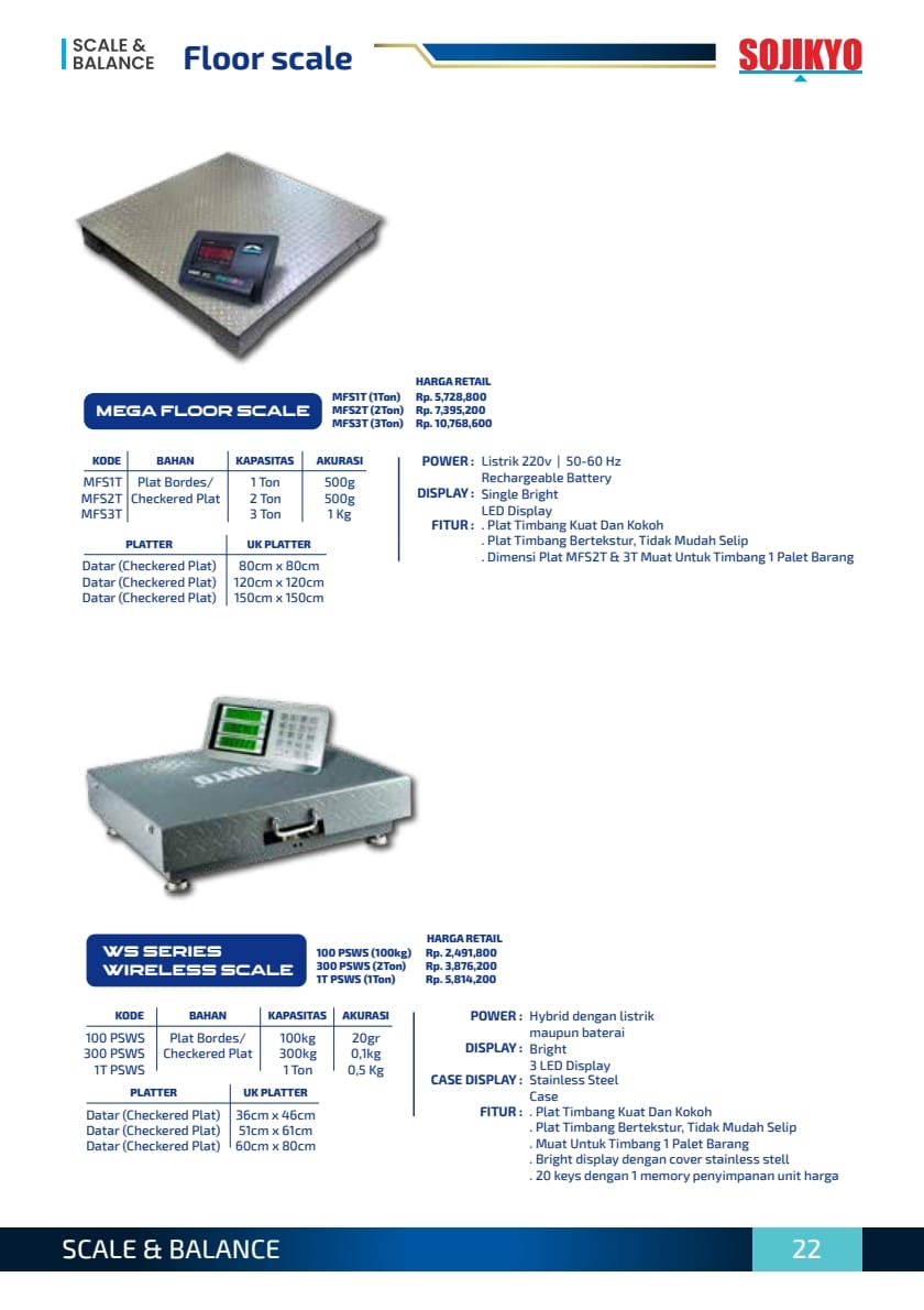 SOJIKYO FLOOR SCALE DARI 500KG - 5TON - Gambar 10